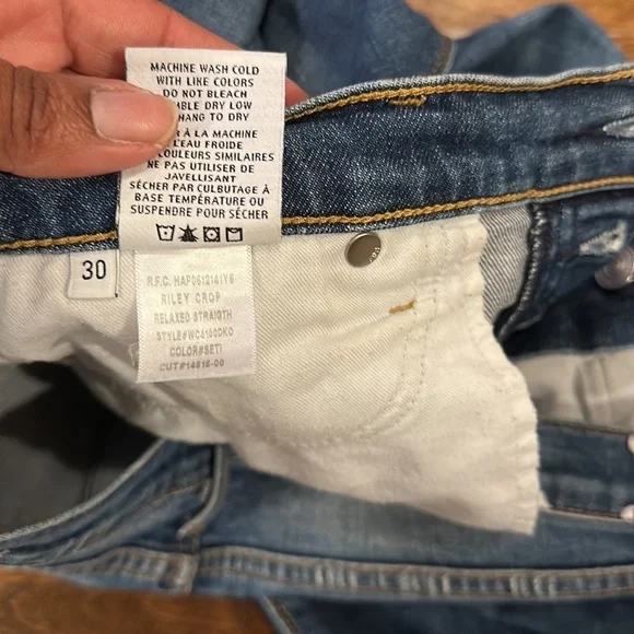 Hudson Riley Cropped Straight Relaxed Jeans Size 30 - Picture 7 of 7